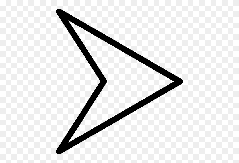 512x512 Right Arrow Outline Png Icon - Triangle Outline PNG