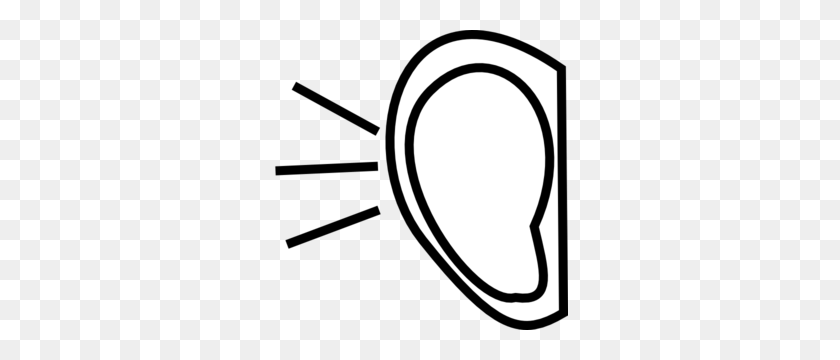 297x300 Right Ear Clip Art - Ear Black And White Clipart
