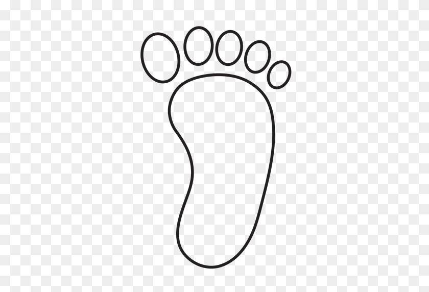512x512 Right Foot Footprint Outline - Outline PNG