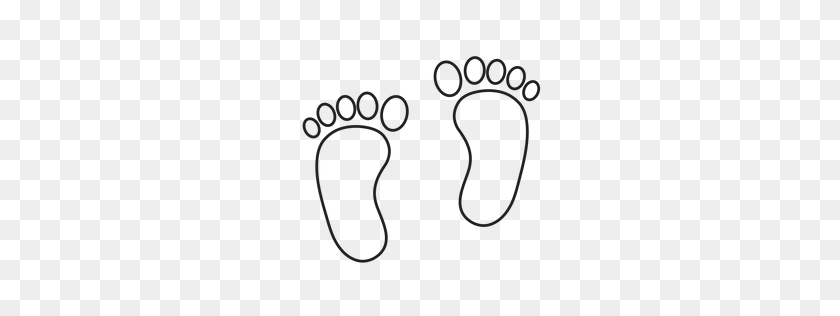 256x256 Right Foot Footprint Silhouette - Footprint Outline Clipart