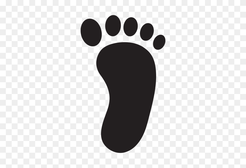512x512 Right Foot Footprint Silhouette - Footprint PNG