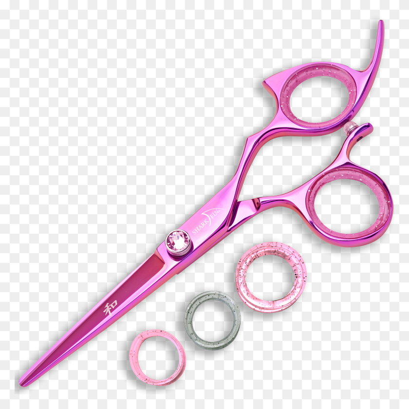 2673x2673 Right Hand Professional Plus Non Swivel Pink Titanium Cutting Shear - Hair Scissors PNG