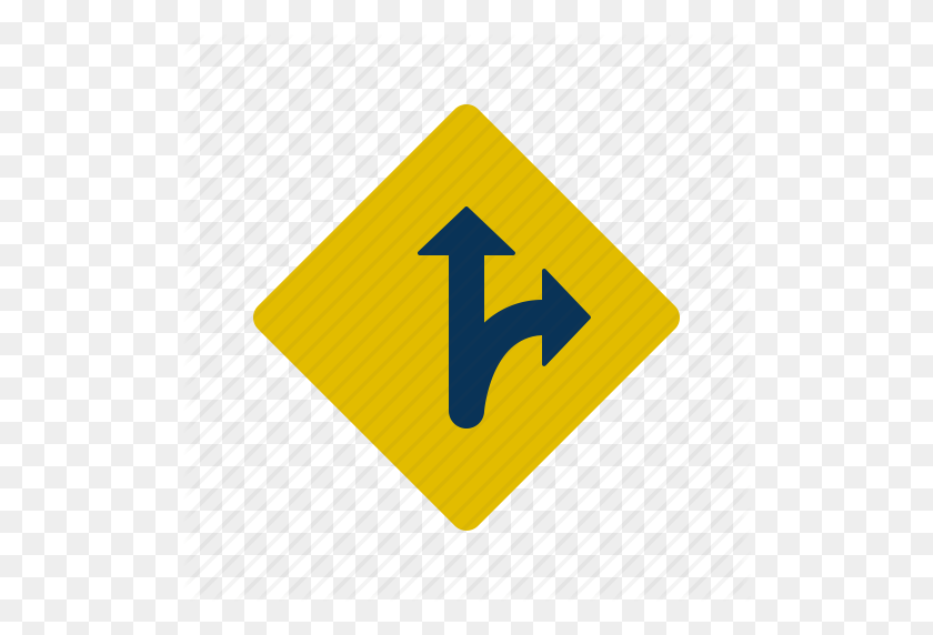 512x512 Right, Road, Sign, Straight, Turn Icon - Straight Road PNG