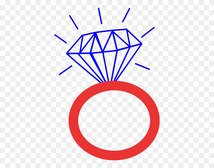 414x599 Ring Clipart Red Diamond - Diamond Ring Clipart