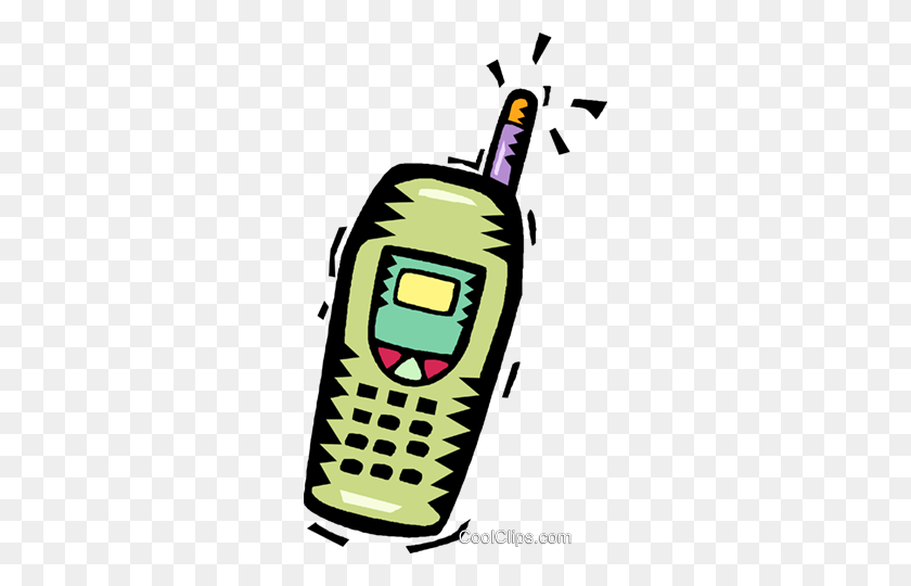 280x480 Ringing Cell Phone Royalty Free Vector Clip Art Illustration - Phone Ringing Clipart