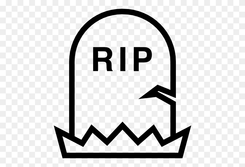 512x512 Rip, Cementery, Tomb, Tombstone, Scary, Outlined, Outline - Rip Clipart