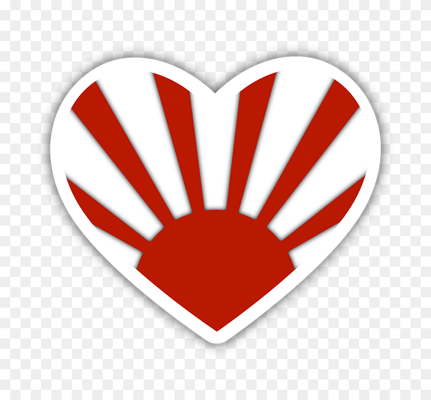 720x720 Rising Sun Red Heart Sticker - Rising Sun PNG