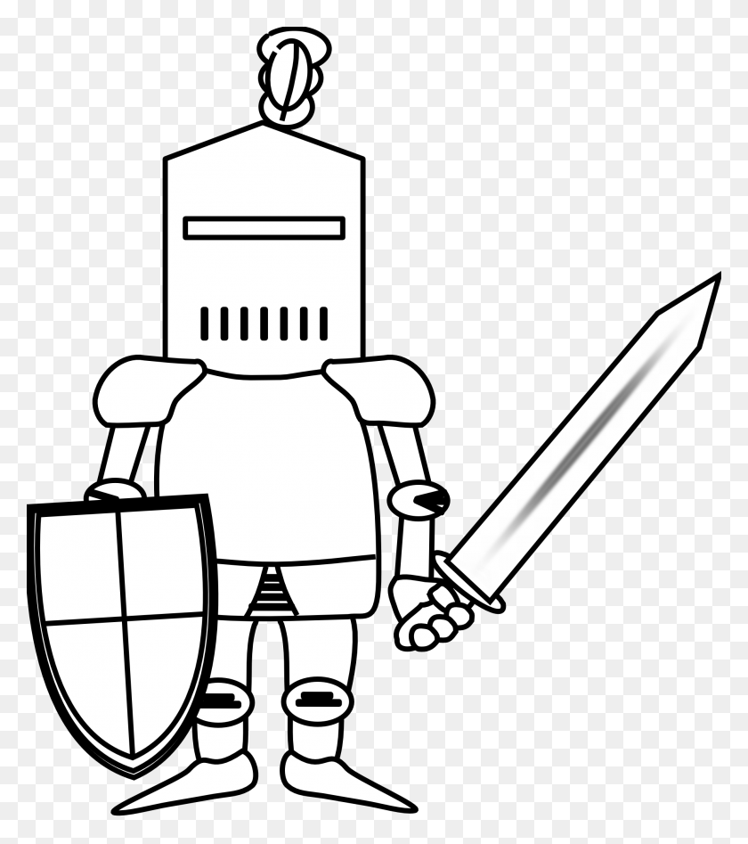 1969x2240 Ritter Knight Black White Line Art Coloring Book Colouring October - October Clipart Black And White