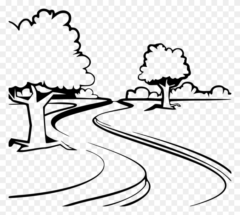 845x750 River Drawing Black And White Cartoon Bank - River Clipart Black And White