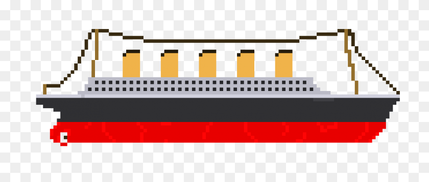 1150x440 Рмс Титаник С Дополнительным Производителем Дыма В Пиксель-Арт - Титаник Png