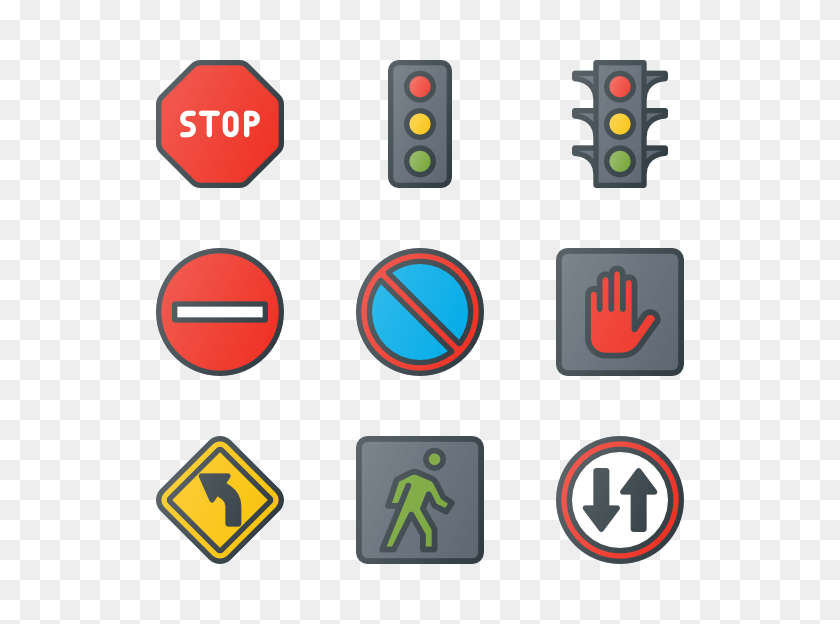 600x564 Значки Дорожных Знаков - Дорожный Знак Png