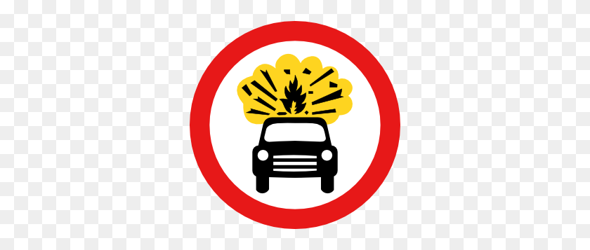 300x297 Road Signs Car Explosion Kaboom Clip Art - Car On Road Clipart