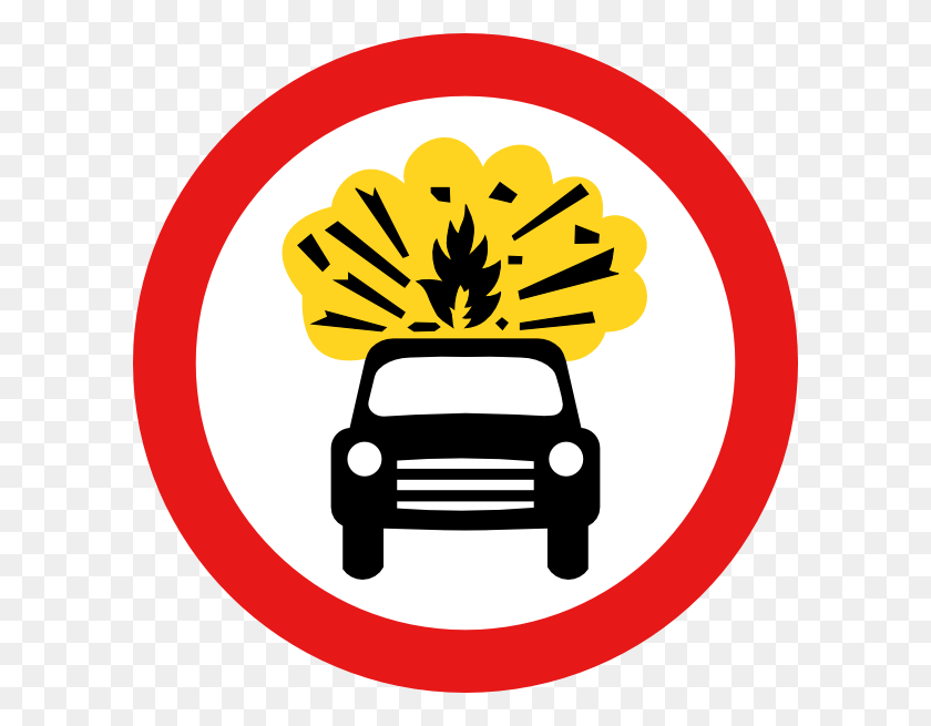 600x595 Road Signs Car Explosion Kaboom Png, Clip Art For Web - Road Clipart PNG