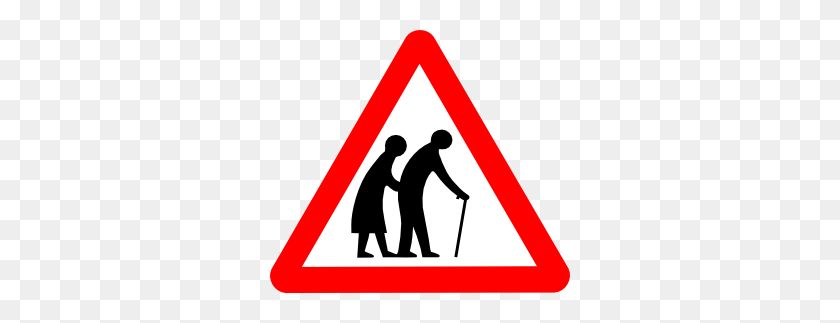 300x263 Дорожные Знаки Картинки - Пожилые Люди Клипарт