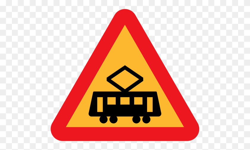 500x443 Road Symbol For Tram Crossing Vector Graphics - Railroad Crossing Clipart