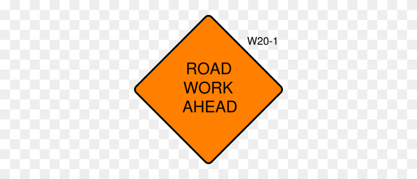 300x300 Road Work Ahead Sign Clip Art - Route Clipart