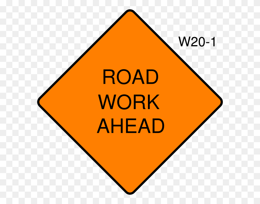 600x600 Road Work Ahead Sign Clip Art - Closed Sign Clipart