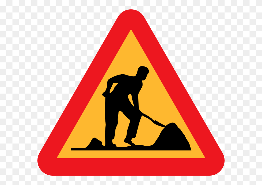 600x533 Road Work Under Construction Clip Art - People Working Clipart