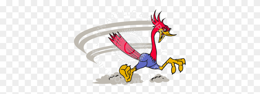 361x246 Roadrunner Racing Right With Dust - Dust Clipart