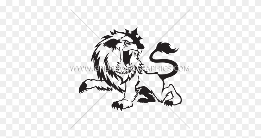 385x385 Roaring Lion Cartoon Mascot Production Ready Artwork For T Shirt - Lion Roar PNG