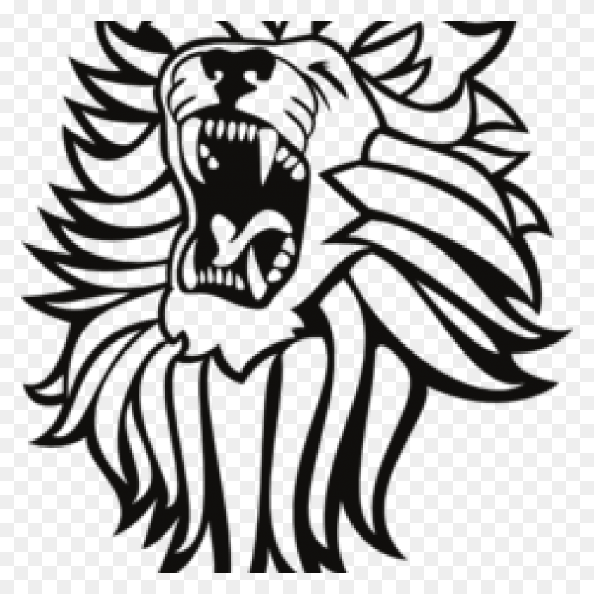 1024x1024 Roaring Lion Clip Art Black And White Free Image - Roaring Lion Clipart