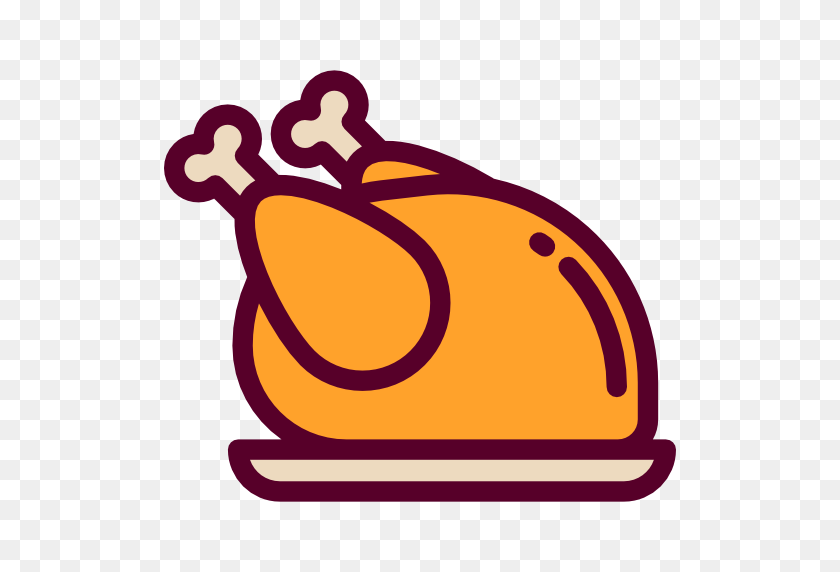 512x512 Roast Chicken, Food And Restaurant, Turkey, Chicken, Chicken Leg - Turkey Food Clipart