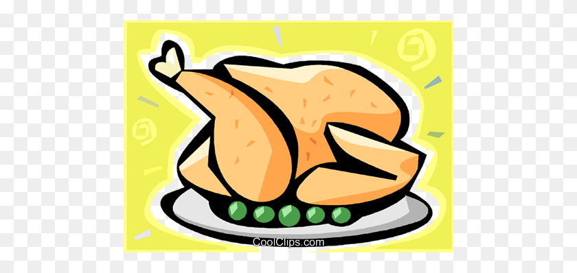 480x338 Roast Chicken Royalty Free Vector Clip Art Illustration - Roast Clipart