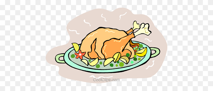 480x299 Roast Turkey Dinner Royalty Free Vector Clip Art Illustration - Roast Clipart
