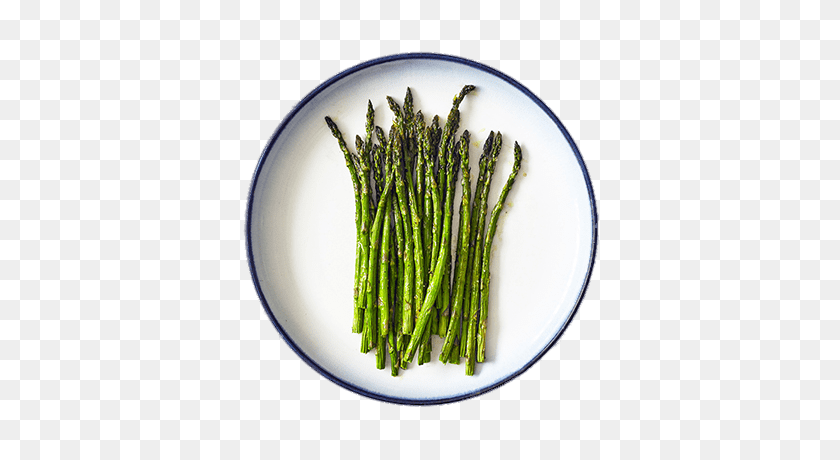 600x400 Roasted Asparagus On Plate Transparent Png - Food Plate PNG