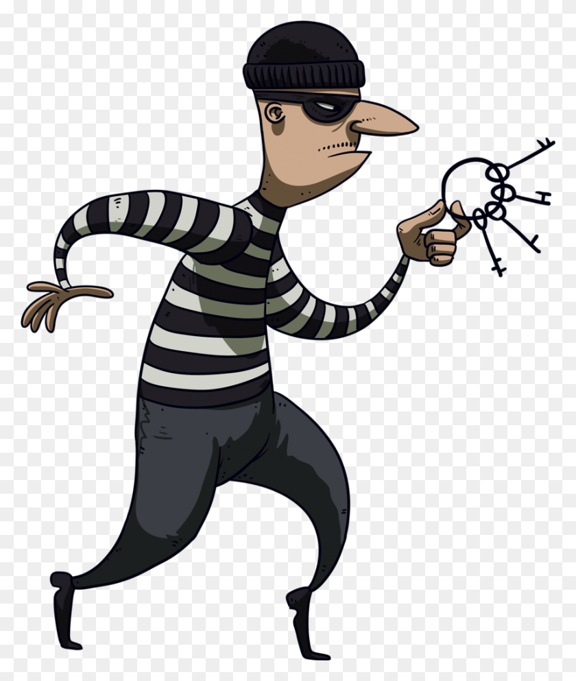 856x1024 Robber In Mask With Skeleton Keys - Crime Clipart