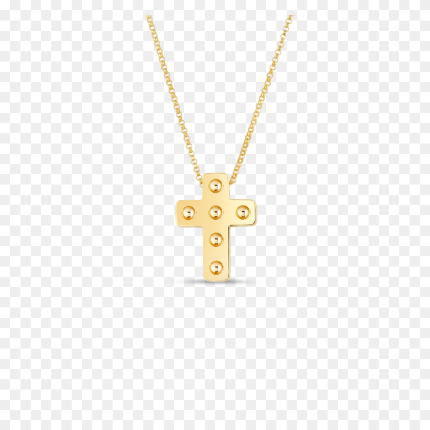 1000x1000 Roberto Coin Pois Moi Mini Cross Necklace Providence Diamond - Cross Necklace PNG