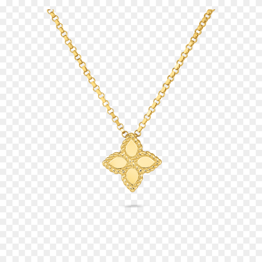 Roberto Coin Princess Flower Gold Pendant Providence Diamond - cute roblox necklace png
