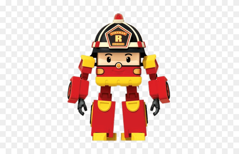 381x480 Robocar Poli Character Roy The Fireman Transparent Png - Fireman PNG