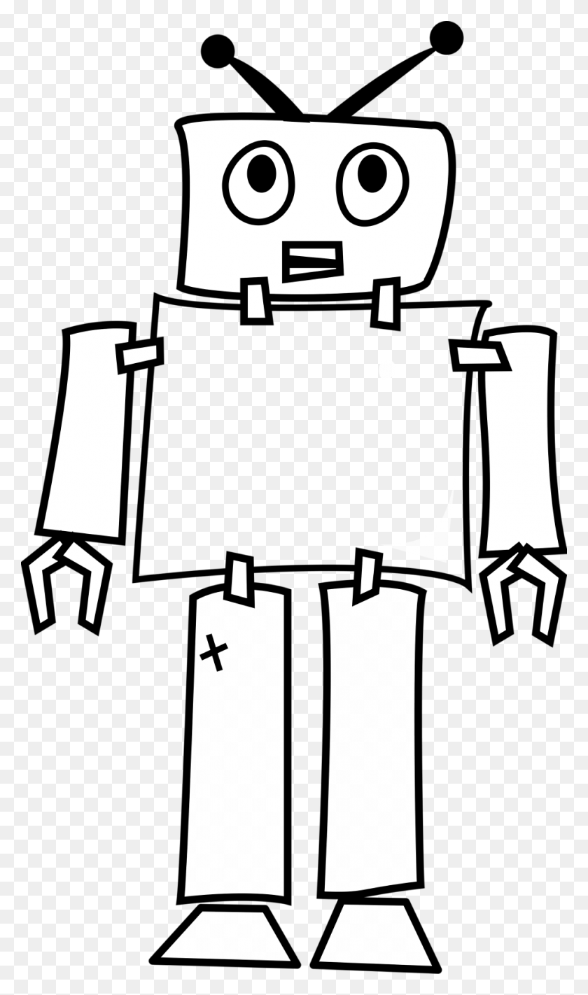958x1674 Robot Clip Art Black And White Image Information - Pho Clipart