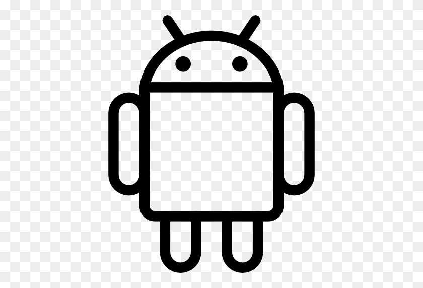 512x512 Робот Клипарт Android - Робот Черно-Белое Клипарт