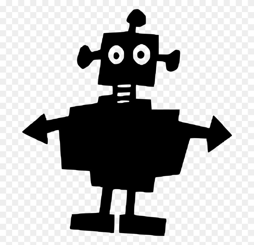 694x750 Robot Droide Nickelodeon Art Silhouette - Robot Arm Clipart