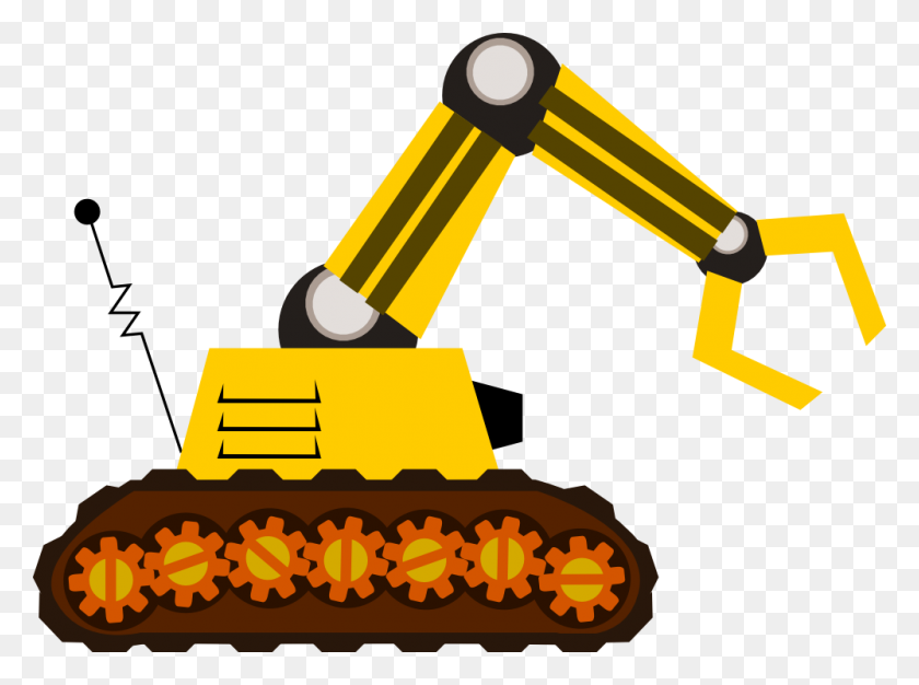 999x726 Robot Free To Use Cliparts - Bulldozer Clipart Black And White