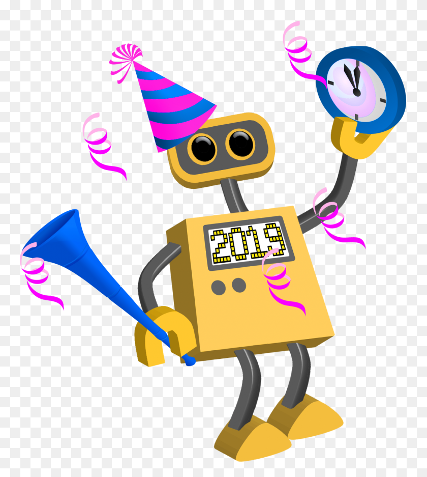 1200x1350 Robot Happy New Year - Clipart Happy New Year 2017