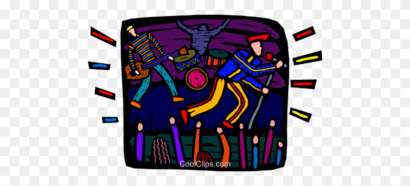 480x321 Rock Band Playing Royalty Free Vector Clip Art Illustration - Rock Band Clipart