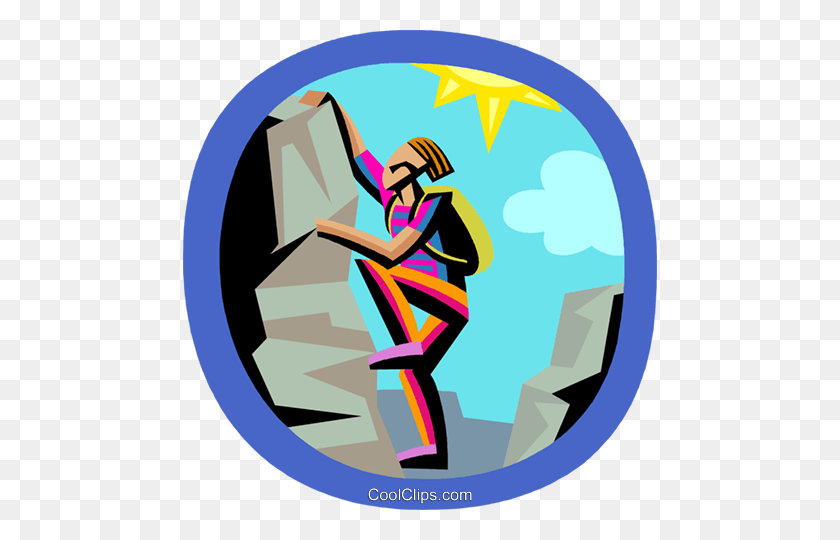 474x480 Rock Climbing Royalty Free Vector Clip Art Illustration - Rock Climbing Clipart