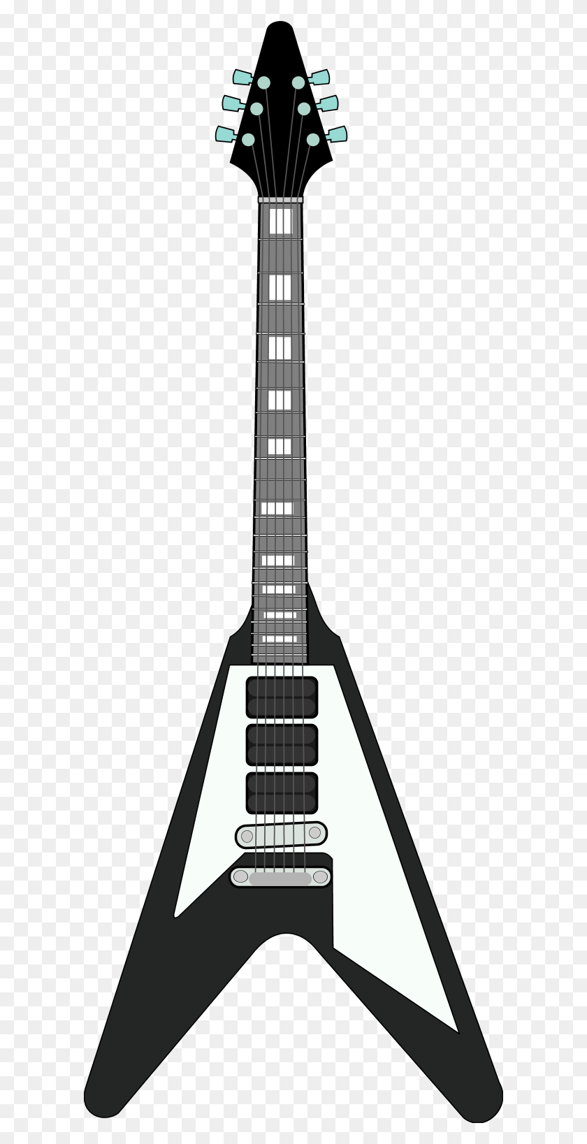 600x1577 Rock Guitar Outline - Guitar Clipart Outline