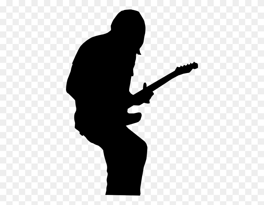 420x592 Rock Guitar Player Silhouette - Rock Band Clipart