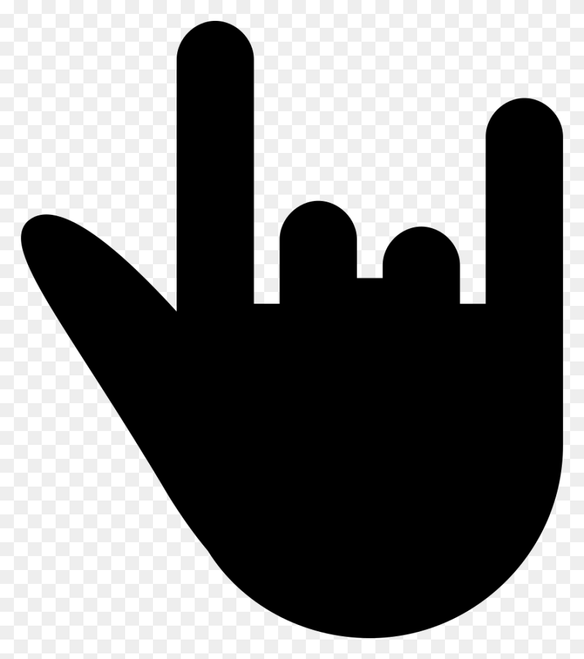 860x980 Rock N Roll Gesture Hand Silhouette Png Icon Free Download - Rock And Roll PNG
