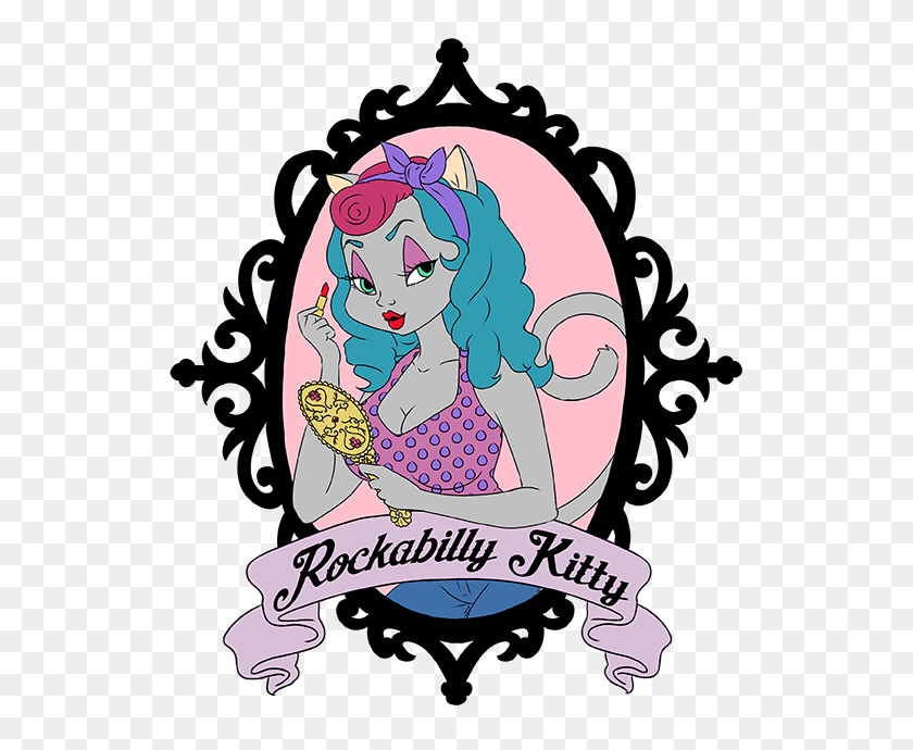535x630 Rockabilly Kitty Pinup Retro Clothing And Makeup - Pin Up Clip Art