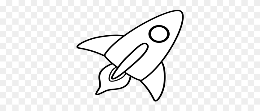 349x301 Rocket Clip Art Coloring Book - Rocket Clipart Black And White