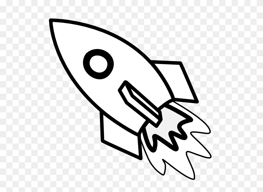 555x555 Rocket Clipart Black And White - Rocket Black And White Clipart