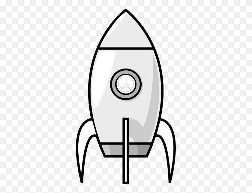 333x582 Rocket Clipart Black And White - Rocket Clipart Free