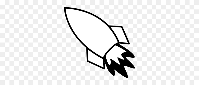300x300 Rocket Clipart Black And White - Spaceship Clipart Black And White
