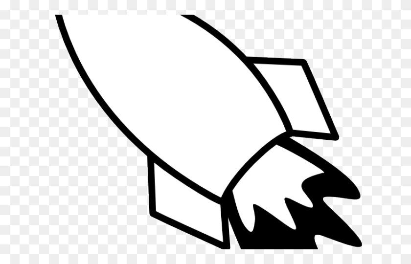 640x480 Rocket Clipart Wing - Rocket Black And White Clipart