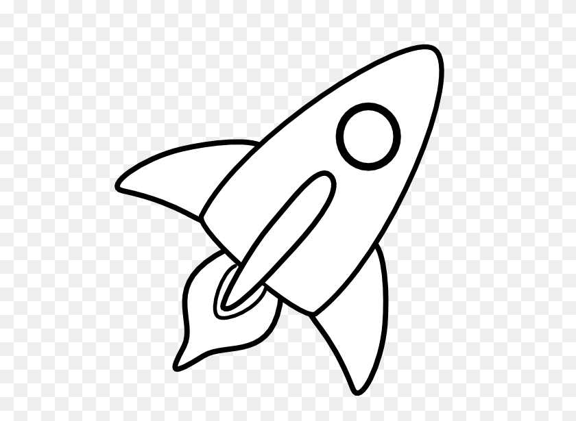 555x555 Cohete De Dibujo De La Nave Espacial Clipart En Blanco Y Negro - Perro Clipart En Blanco Y Negro